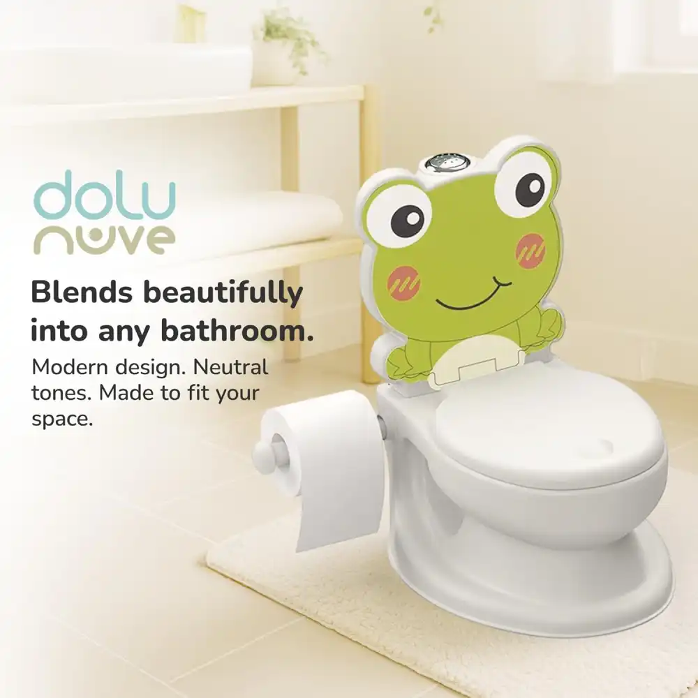 Dolu Vasino Educativo Rana con Suono Sciacquone e Porta Carta Igienica 18+ Mesi