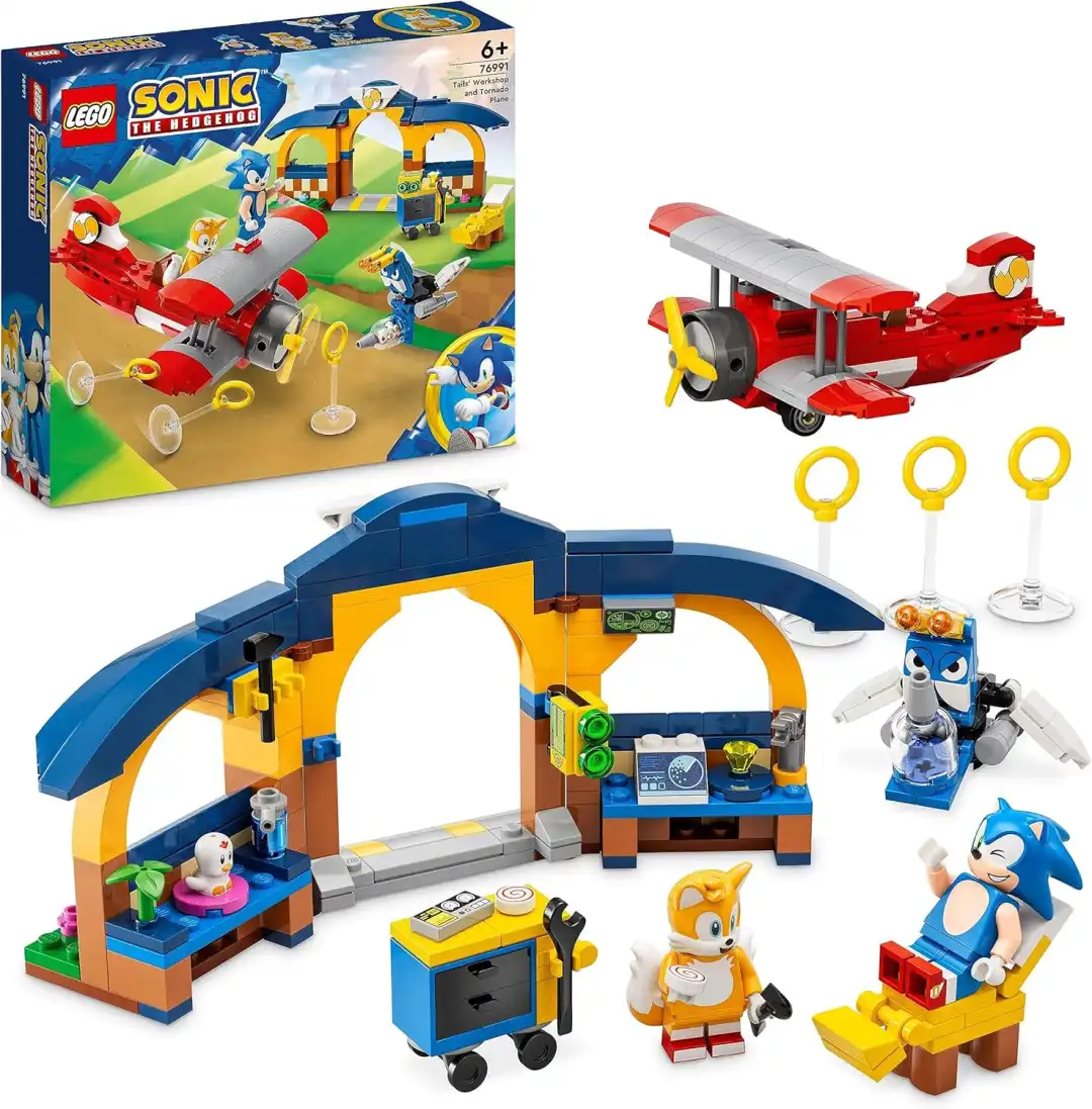 LEGO Sonic Laboratorio di Tails e Aereo Tornado Set Costruzione 4 Personaggi 6+