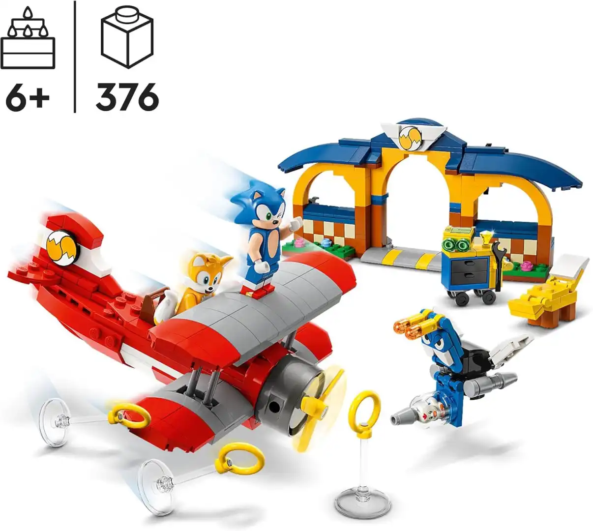 LEGO Sonic Laboratorio di Tails e Aereo Tornado Set Costruzione 4 Personaggi 6+