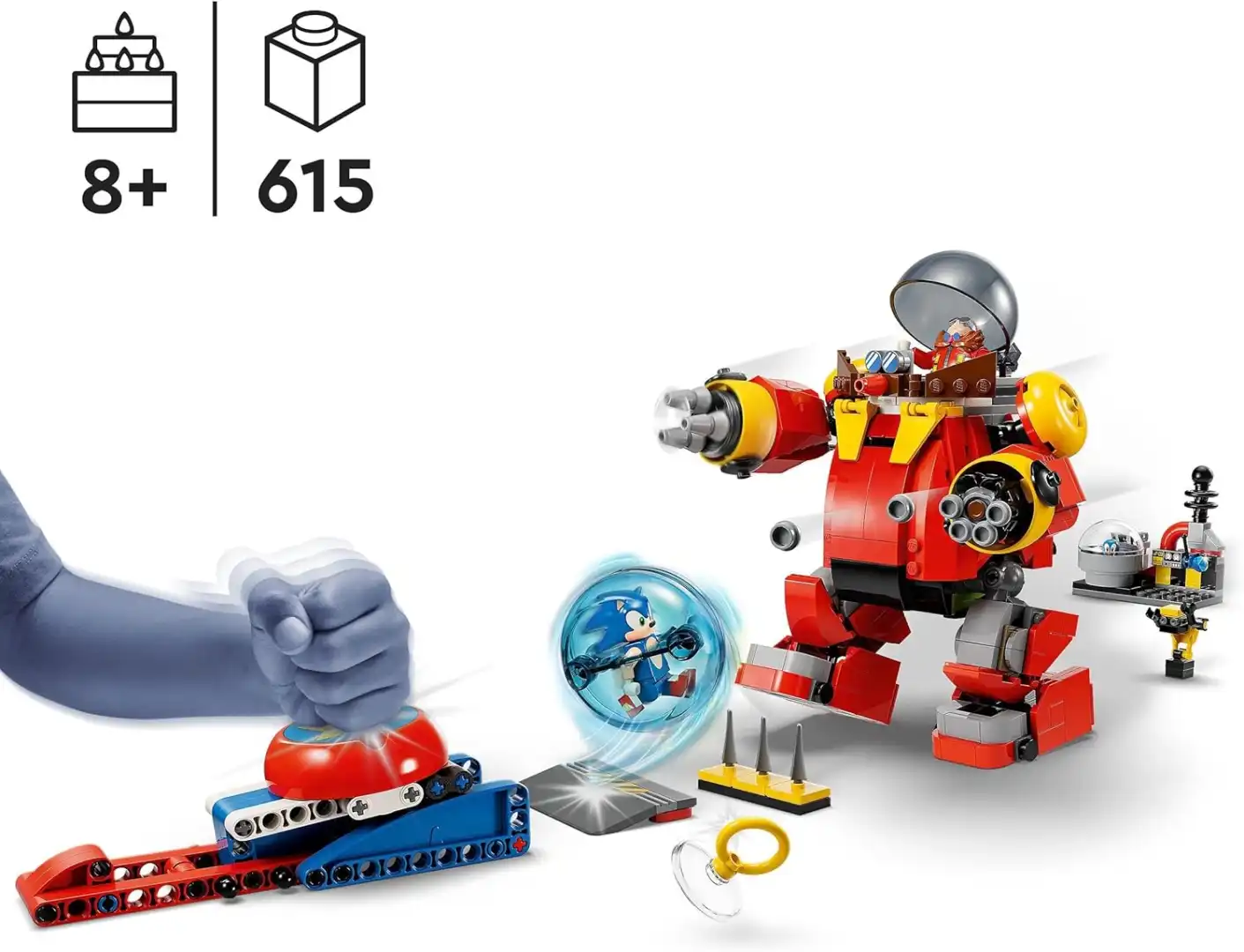 LEGO Sonic vs Robot Death Egg Dr. Eggman con Sfera Velocità e 6 Personaggi
