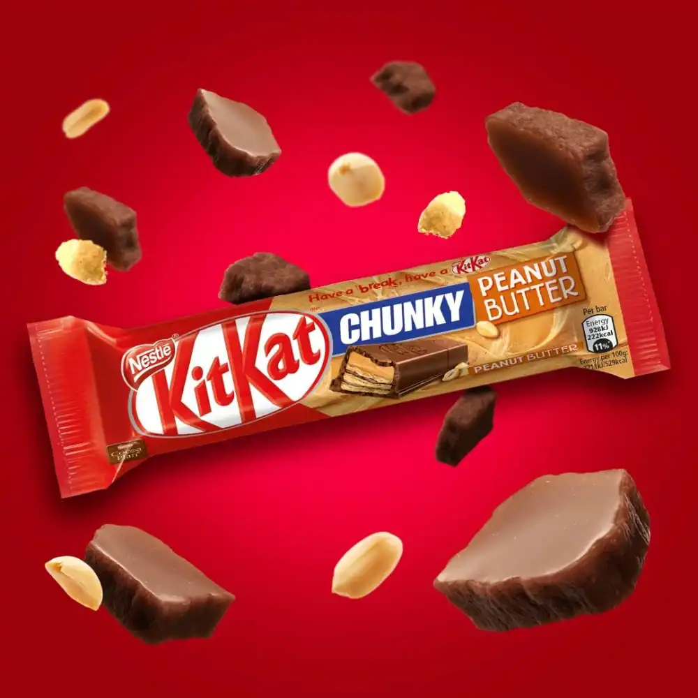 KITKAT Chunky Peanut Butter 24x42g Wafer Ricoperto di Cioccolato al Latte