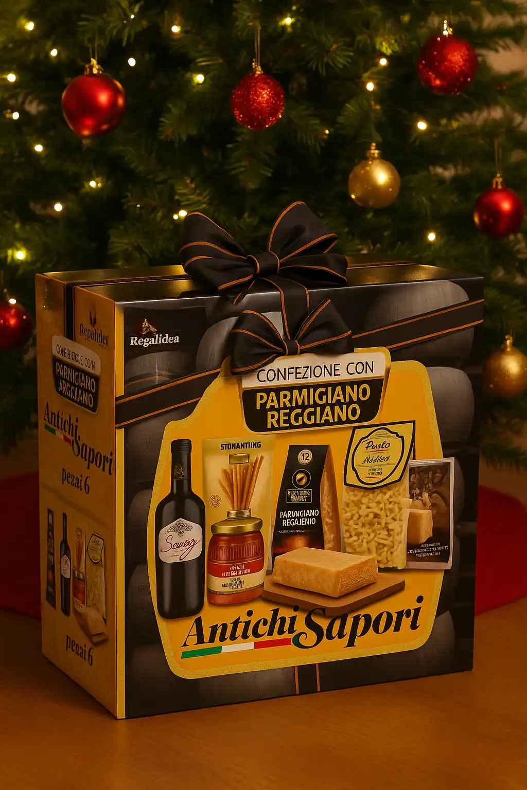 Confezione Regalo Antichi Sapori con Parmigiano Reggiano DOP – 6 pezzi Natale
