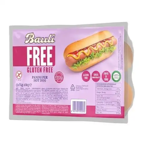 9x Panini per Hot Dog 150g Senza Glutine Morbidi Fonte di Fibre e Genuini