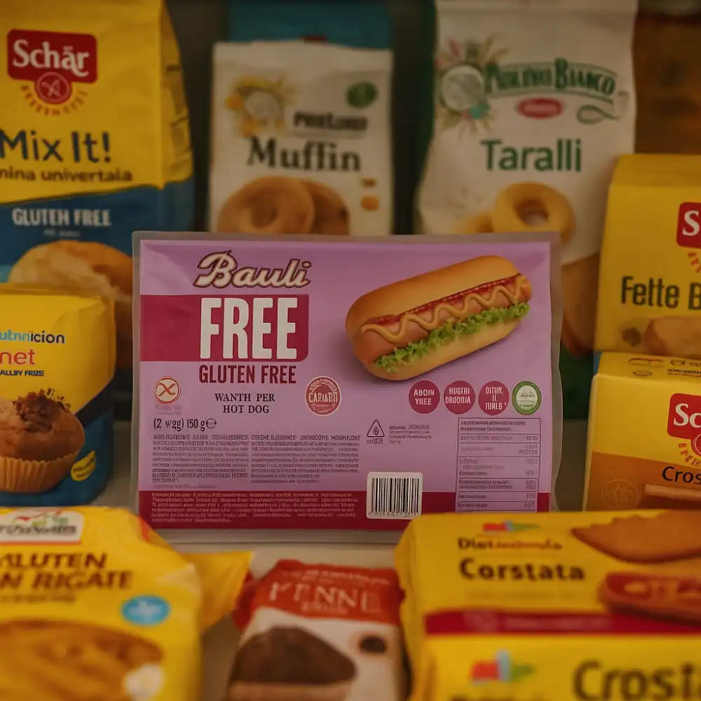 9x Panini per Hot Dog 150g Senza Glutine Morbidi Fonte di Fibre e Genuini