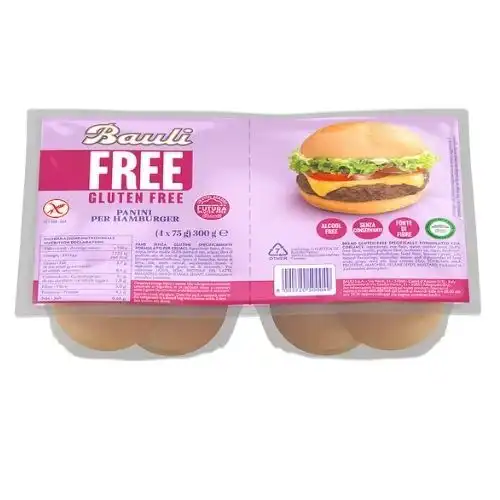 6x Panini per Hamburger 300g Senza Glutine Morbidi Fonte di Fibre Italiani