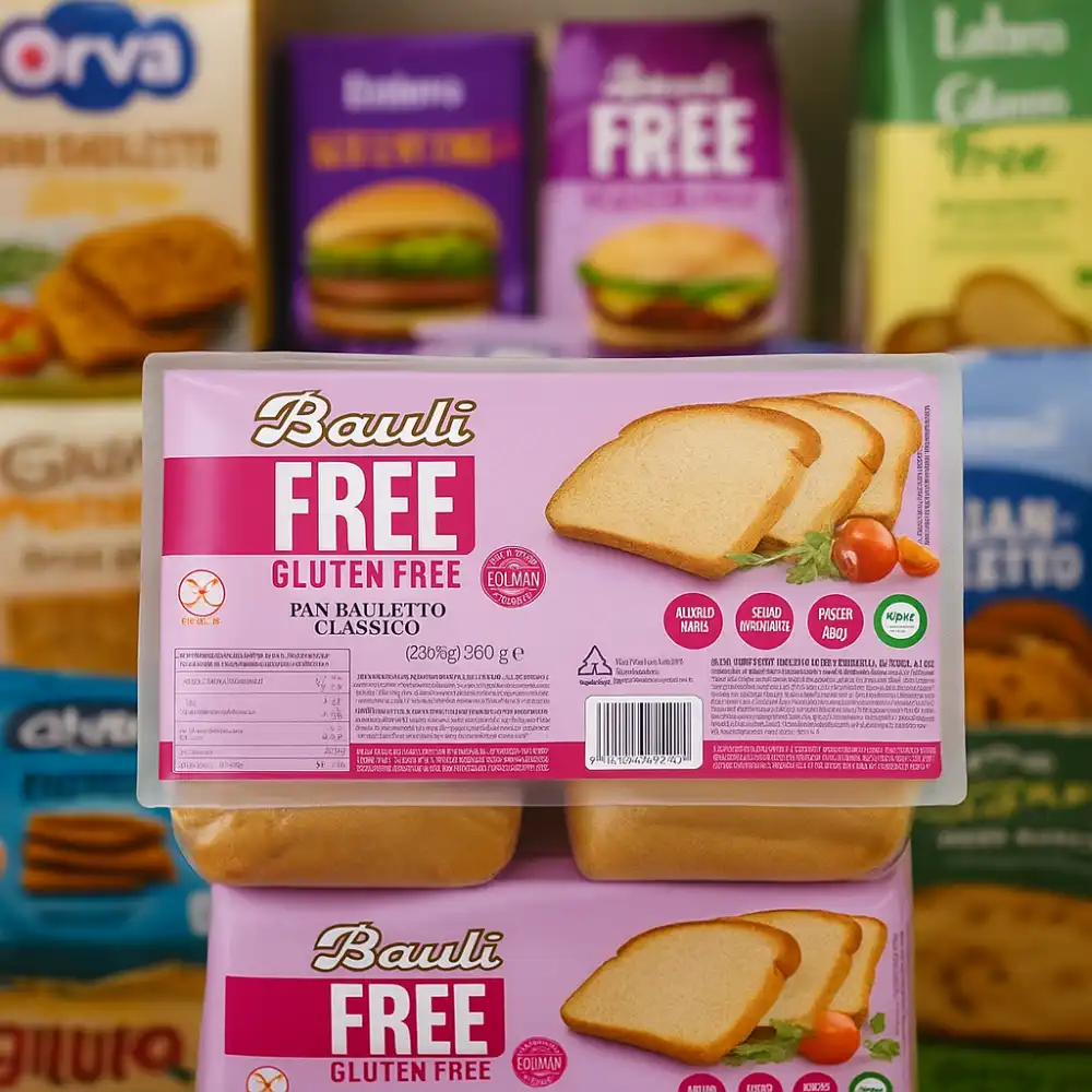 6x Pan Bauletto Classico 350g Senza Glutine Morbido Fonte di Fibre Italiano