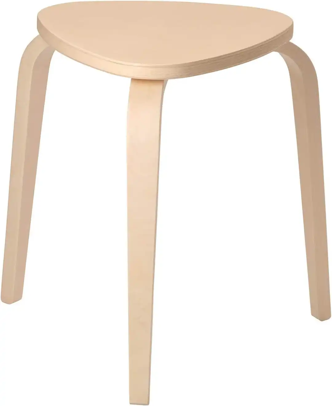 Sgabello in Legno di Betulla Seduta a V Naturale Design Moderno Impilabile 45 cm