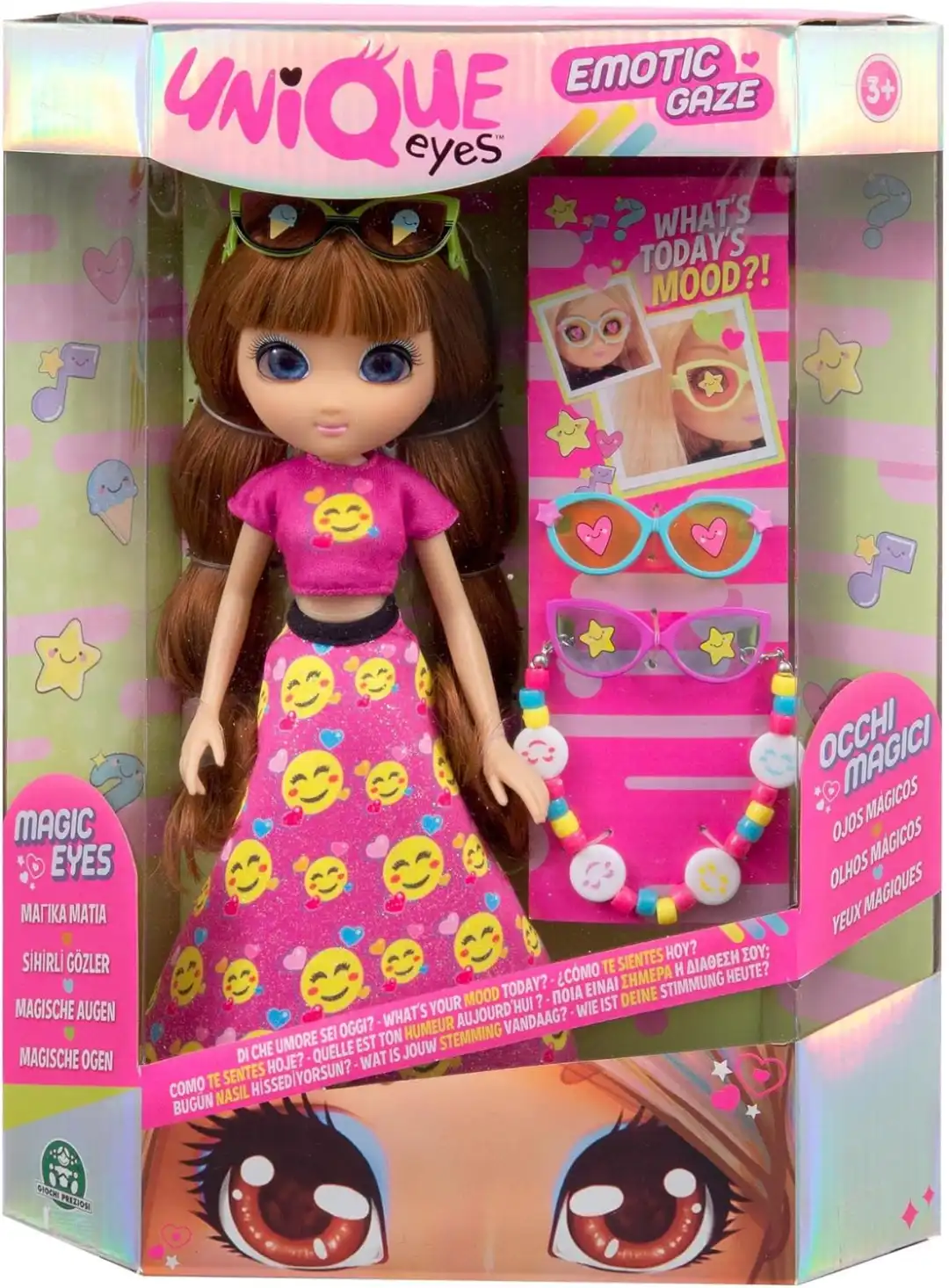 UNIQUE EYES Emotic Gaze Sophia Bambola Interattiva Occhiali Magici Realistici