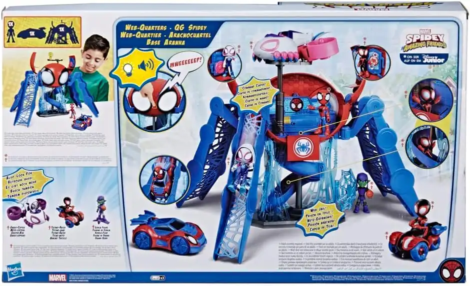 Hasbro Spidey and His Amazing Friends Quartier Generale con Personaggio Veicoli