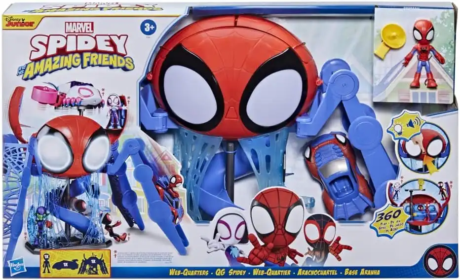 Hasbro Spidey and His Amazing Friends Quartier Generale con Personaggio Veicoli