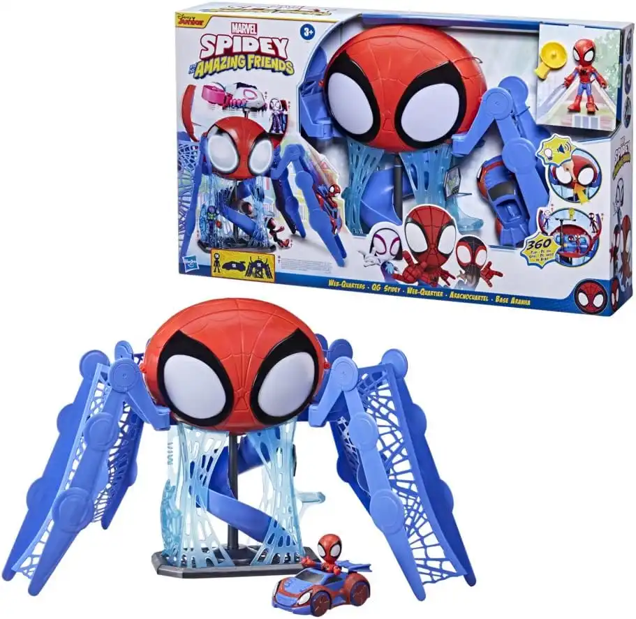 Hasbro Spidey and His Amazing Friends Quartier Generale con Personaggio Veicoli