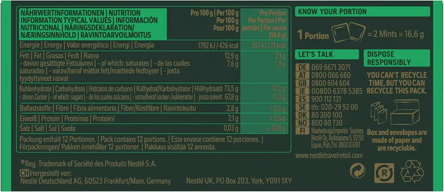 12x Nestlé After Eight Cioccolatini Menta 200g Fondenti Sottiletta Gourmet