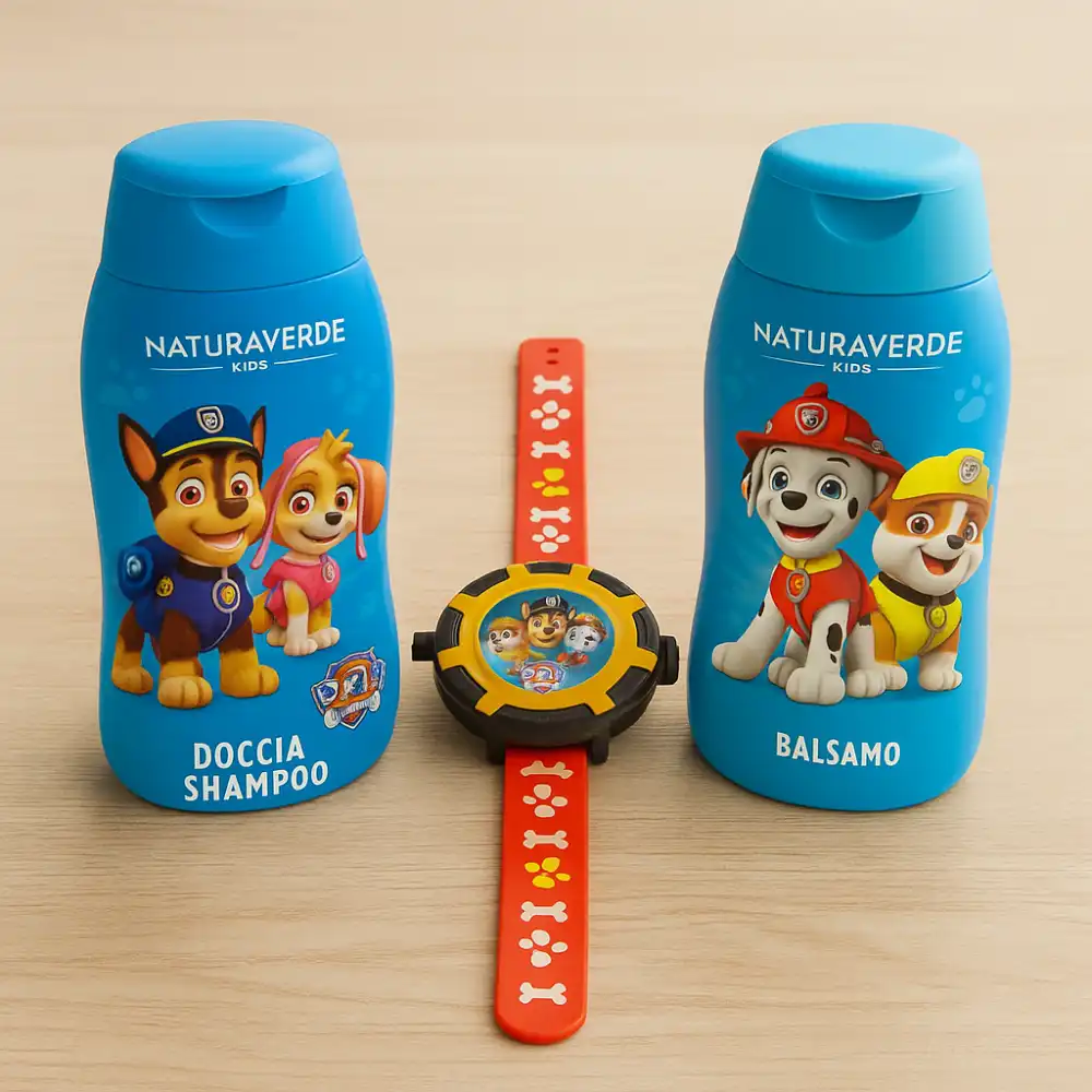 Kids Paw Patrol Gift Set Doccia Shampoo Bagnoschiuma e Orologio da Polso