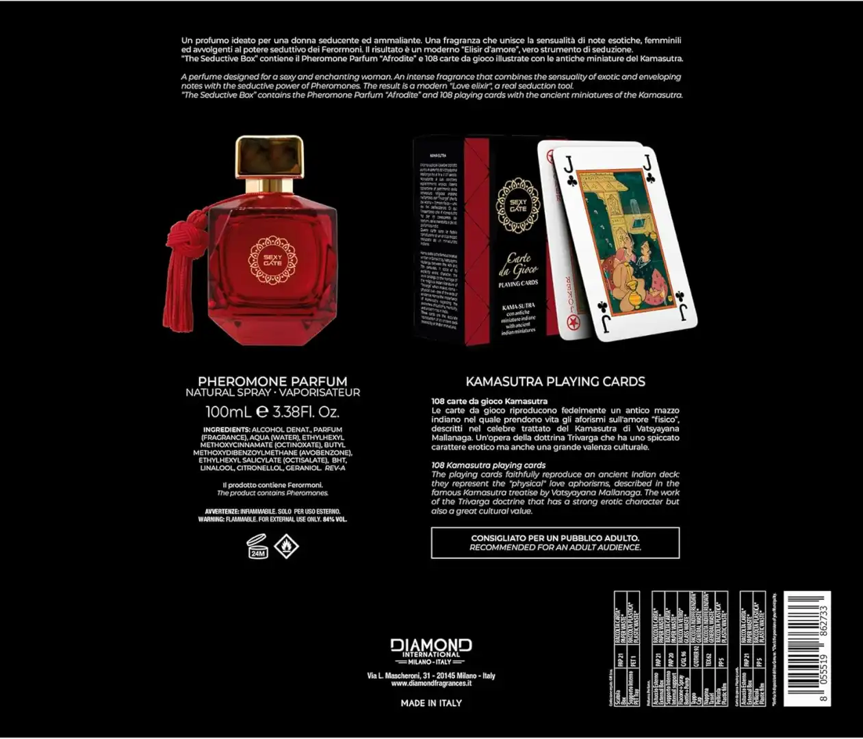 Diamond Sexy Gate Afrodite Eau de Parfum Donna 100ml Carte Fragranza Fruttata