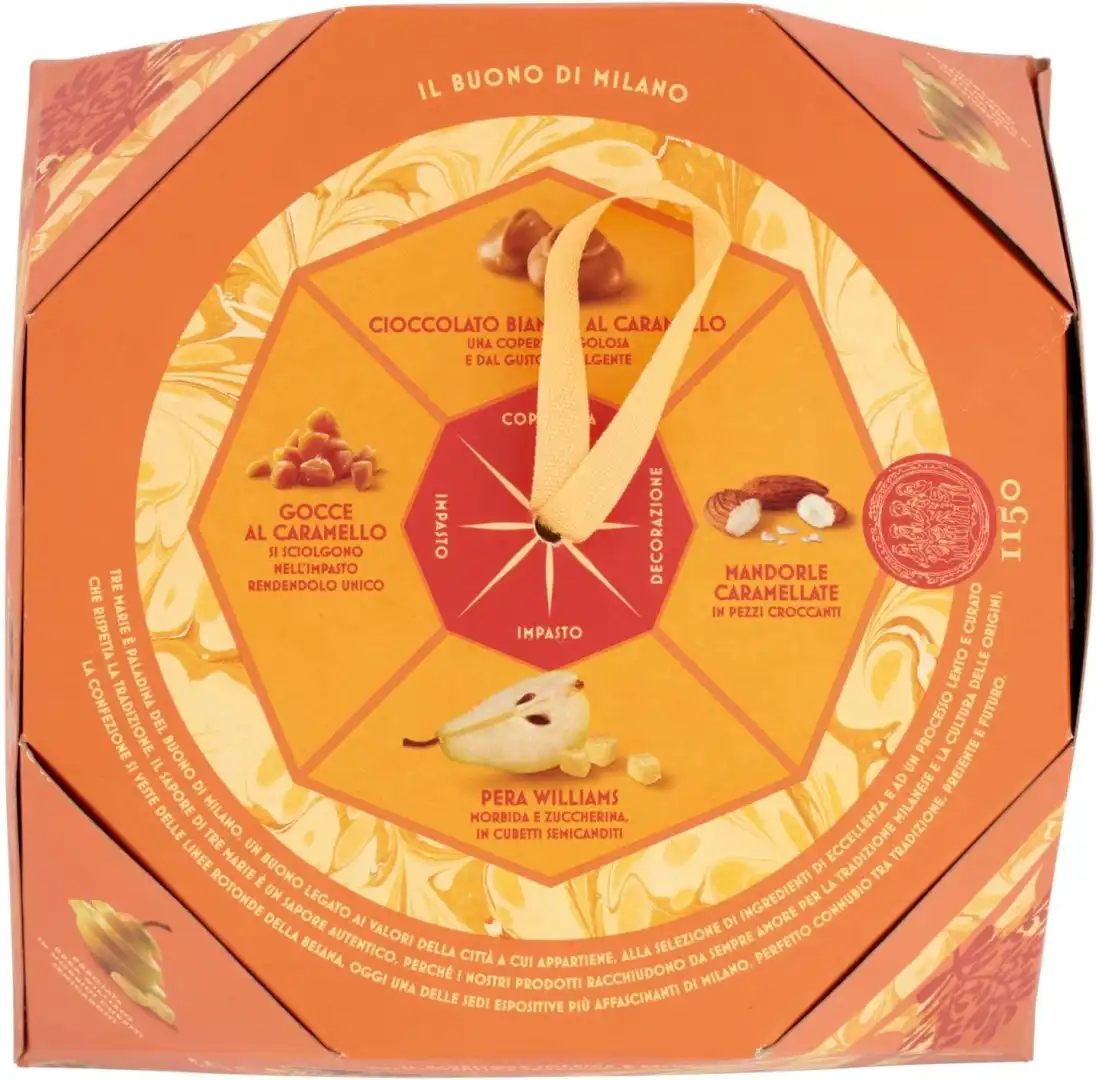 Tre Marie Panettone Caramel Doré Con Pere Williams E Cioccolato 900g