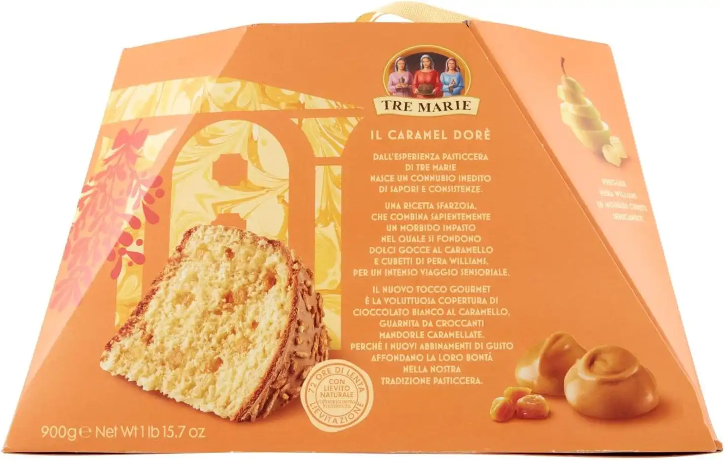 Tre Marie Panettone Caramel Doré Con Pere Williams E Cioccolato 900g