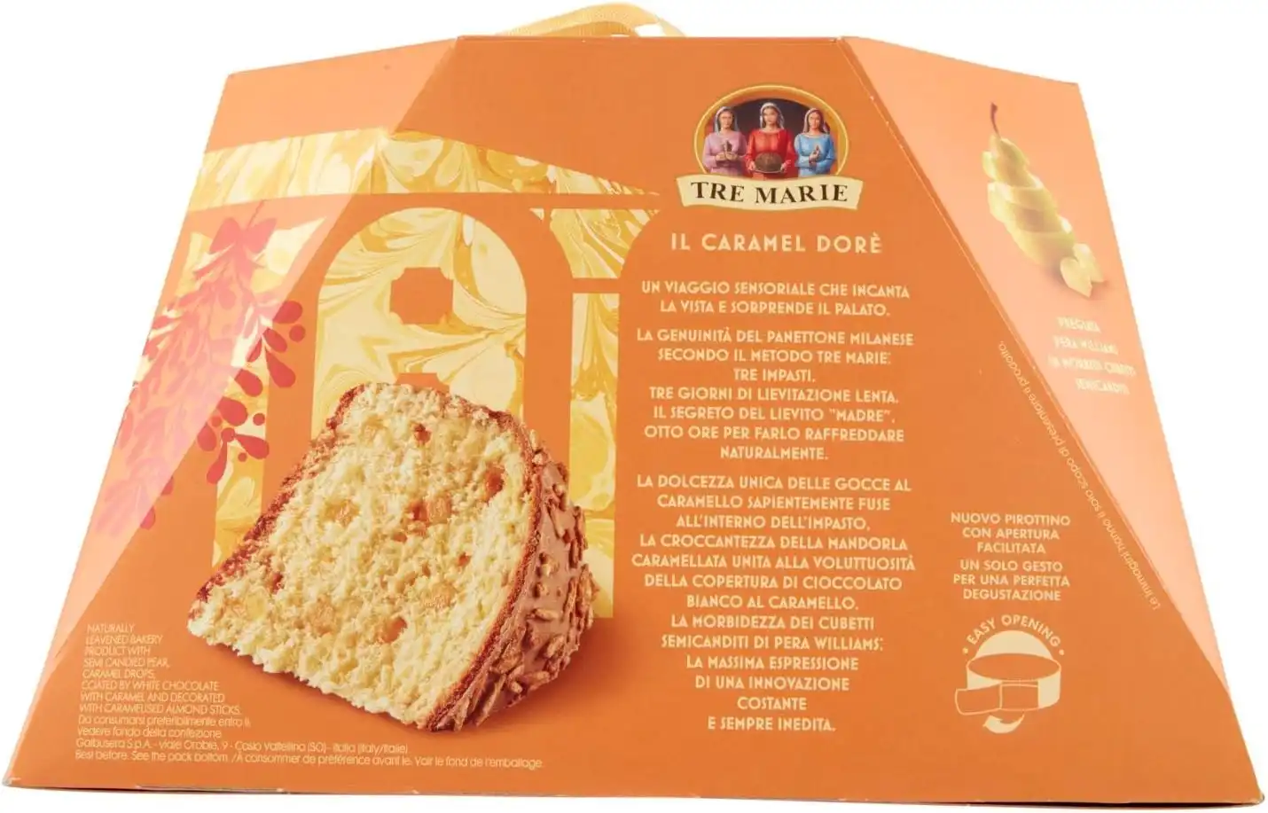 Tre Marie Panettone Caramel Doré Con Pere Williams E Cioccolato 900g