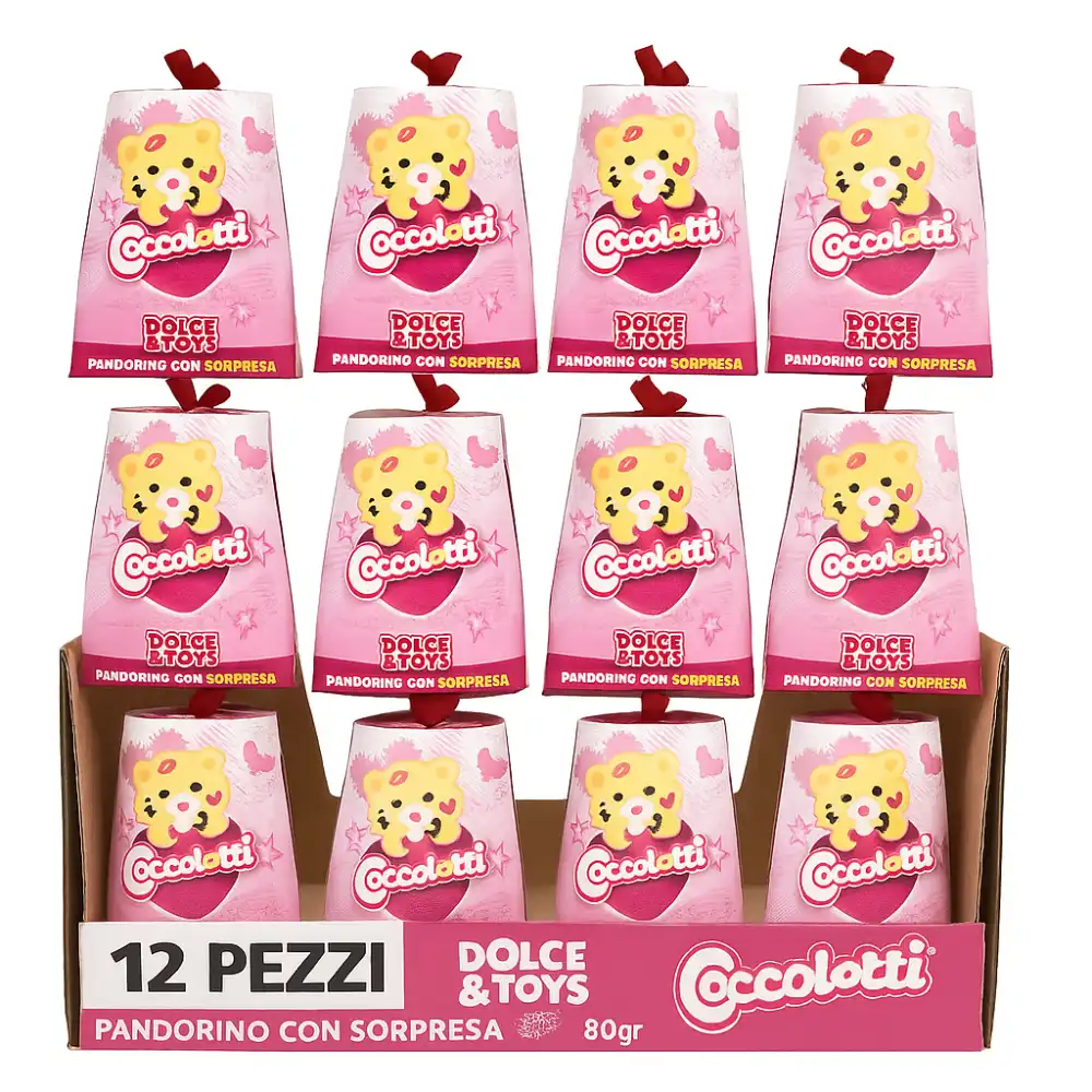 12 Pezzi Coccolotti Pandorino 80g Con Sorpresa Dolce Toys Mini Pandoro Natale