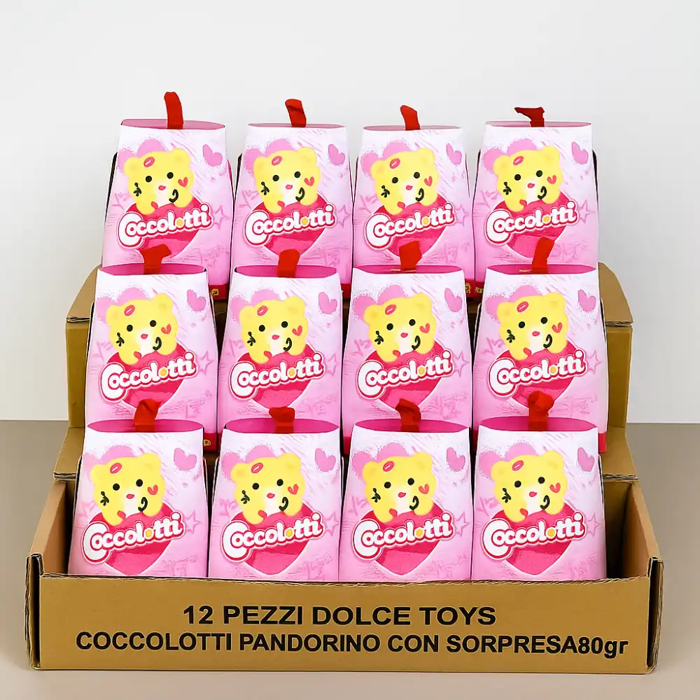 12 Pezzi Coccolotti Pandorino 80g Con Sorpresa Dolce Toys Mini Pandoro Natale
