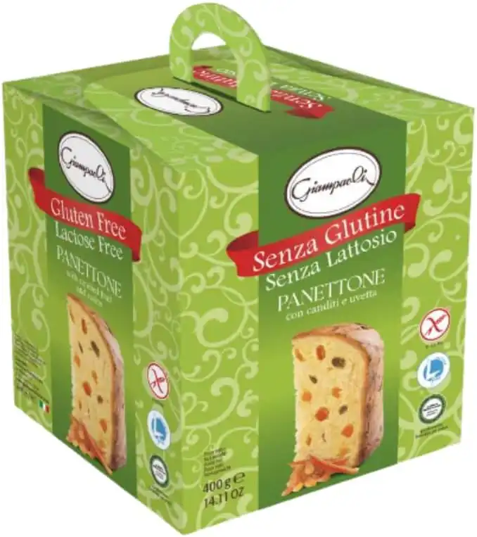 Giampaoli Panettone Senza Glutine Lattosio 400G Con Uvetta E Canditi