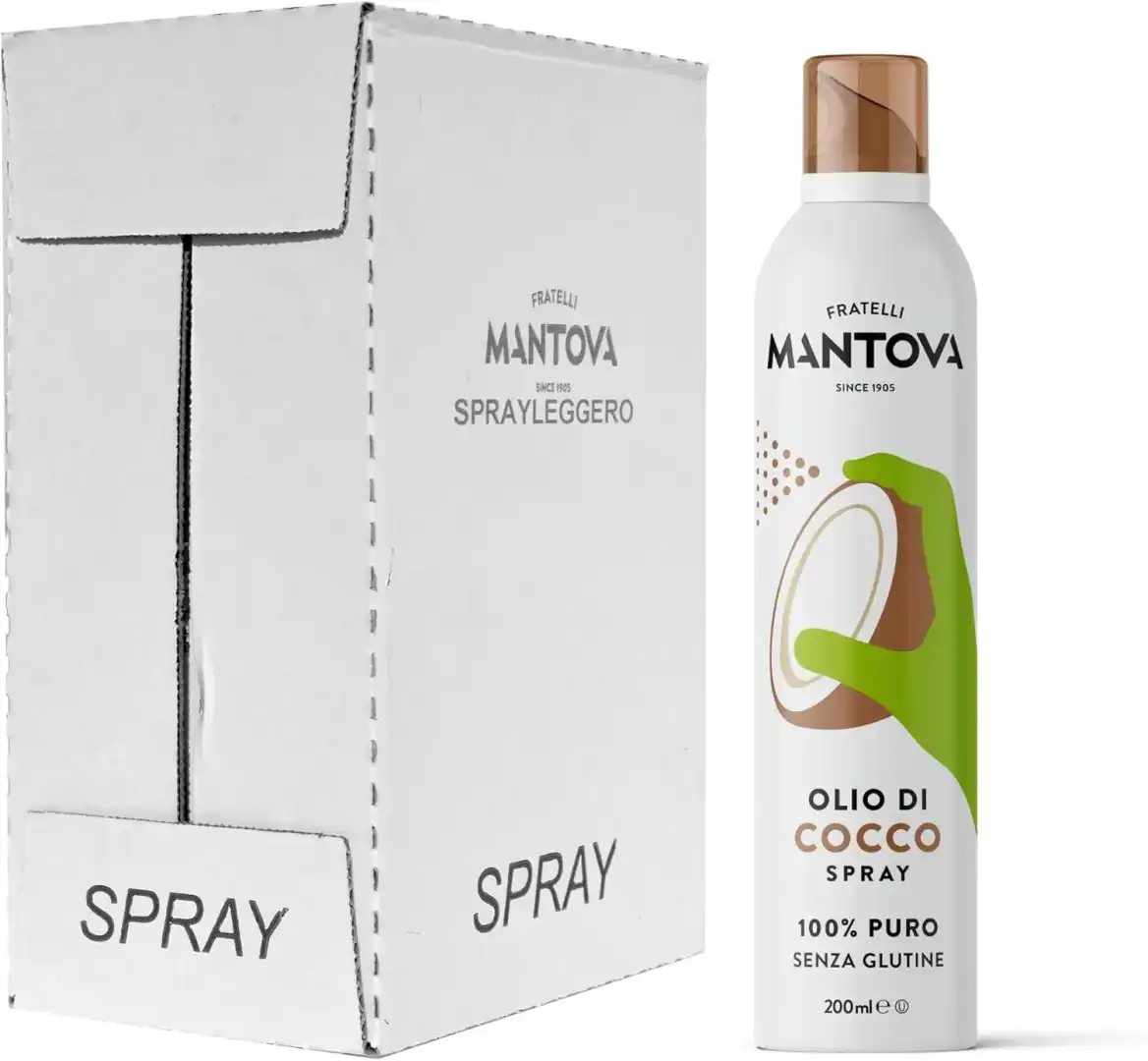 6 Pezzi Olio Di Cocco Spray 200Ml Naturale Leggero Senza Glutine Sprayleggero