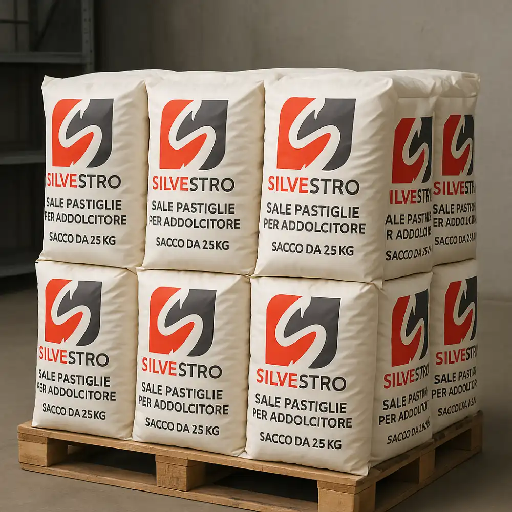 10 Sacchi Sale Addolcitore 25Kg Pastiglie Salgemma Acqua Addolcimento Pallet