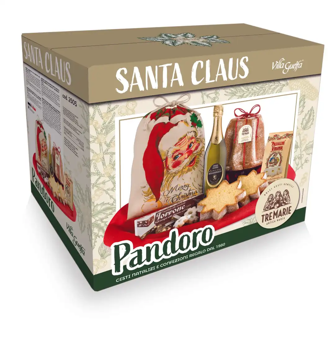Sacco Merry Christmas con Pandoro Classico Spumante Dolcezze Natalizie