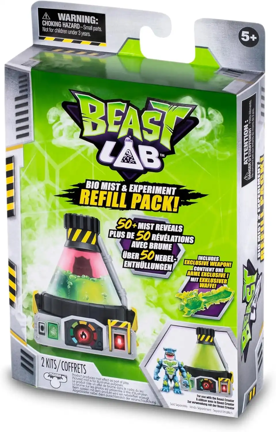 Beast Lab Refill Pack 2 Kit Ricarica Esperimenti Bio Beast con Accessorio 5 Anni