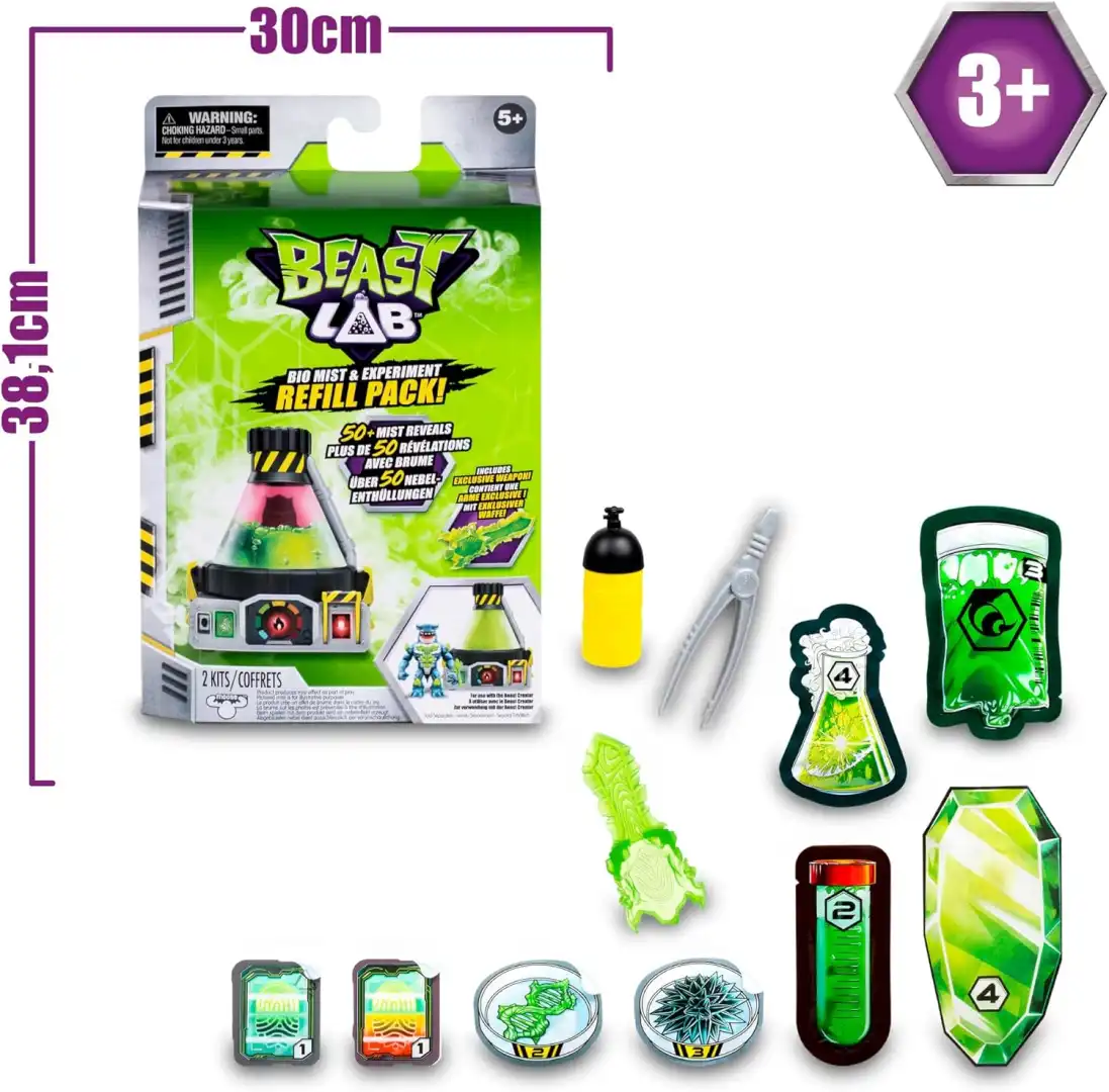 Beast Lab Refill Pack 2 Kit Ricarica Esperimenti Bio Beast con Accessorio 5 Anni