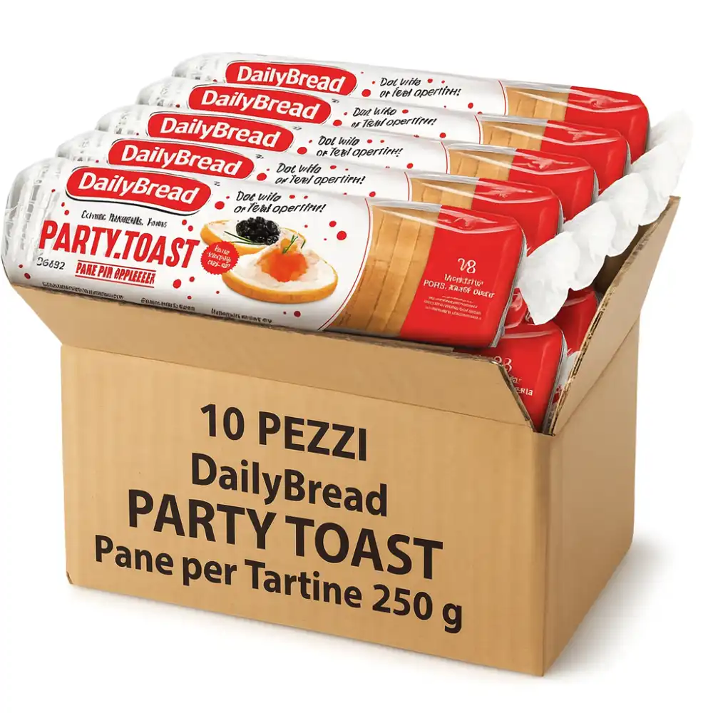 10 Pezzi DailyBread Party Toast Pane per Tartine 250g Morbide Fette Aperitivi