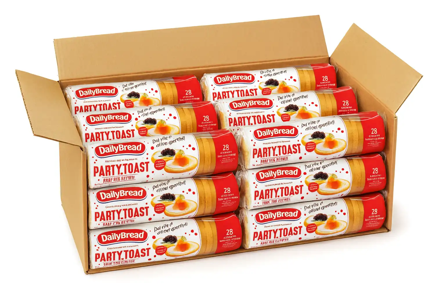 10 Pezzi DailyBread Party Toast Pane per Tartine 250g Morbide Fette Aperitivi