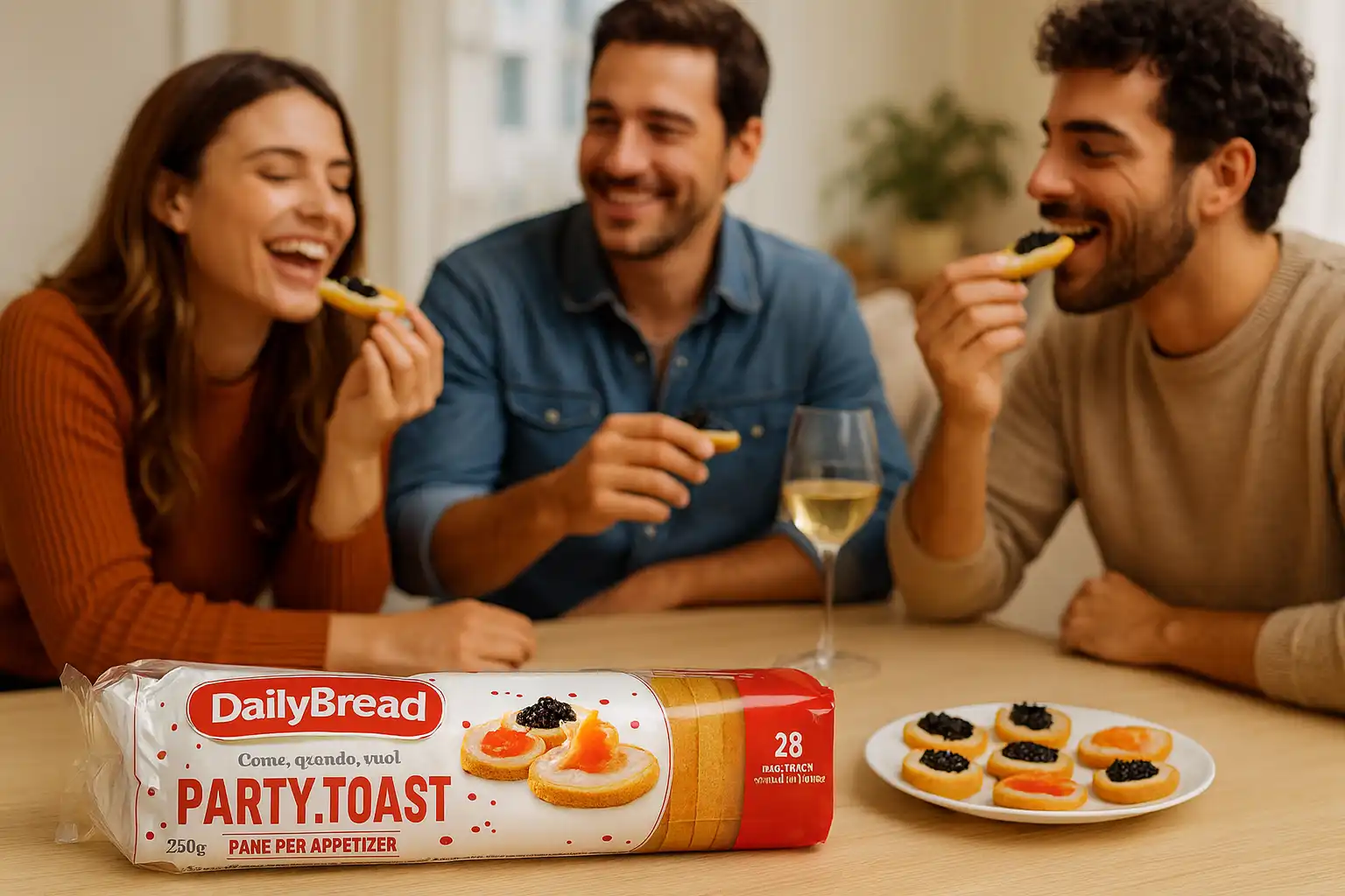 10 Pezzi DailyBread Party Toast Pane per Tartine 250g Morbide Fette Aperitivi
