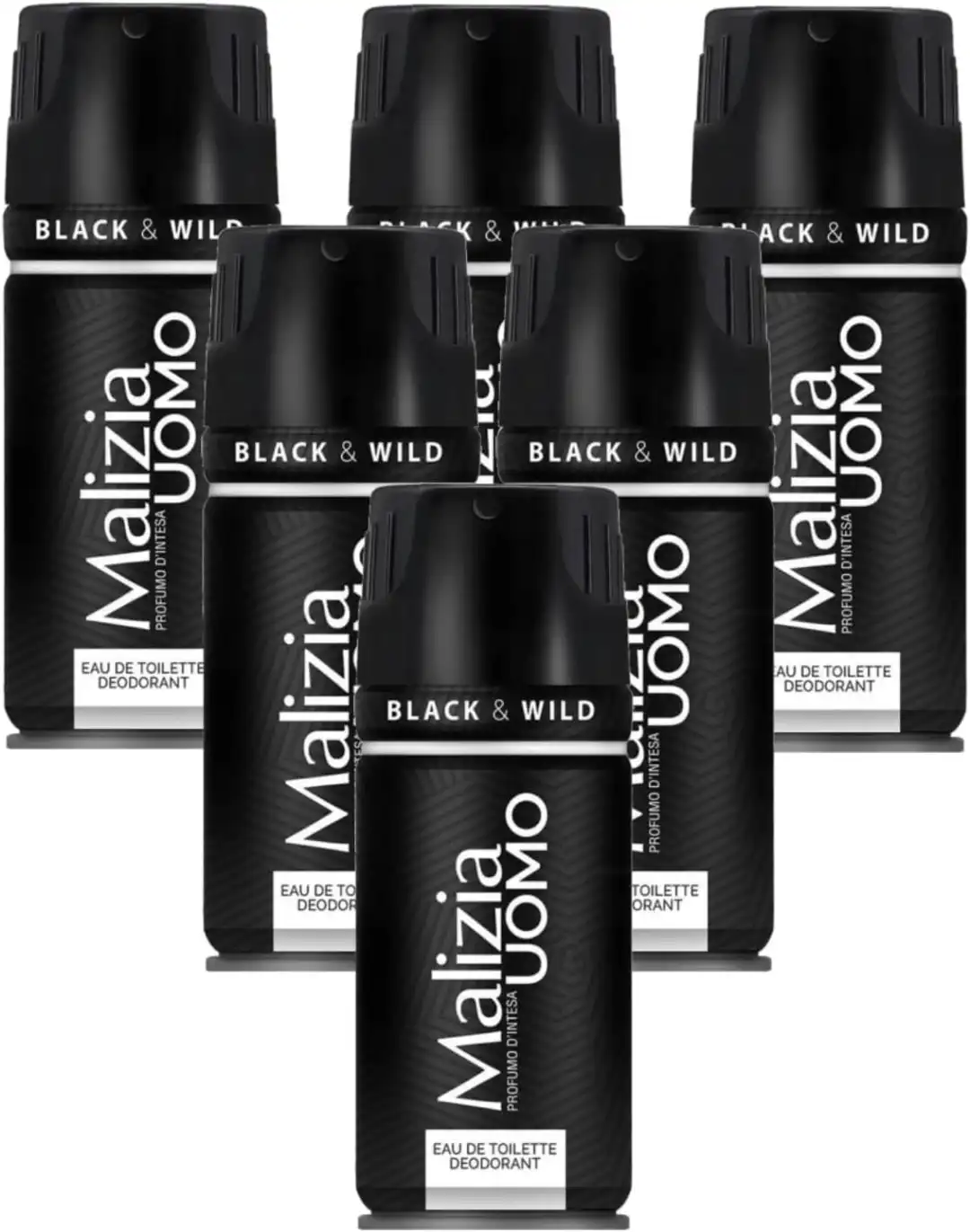 Malizia Uomo Black & Wild Deodorante Spray 150ml 6 Pezzi Profumo Intenso