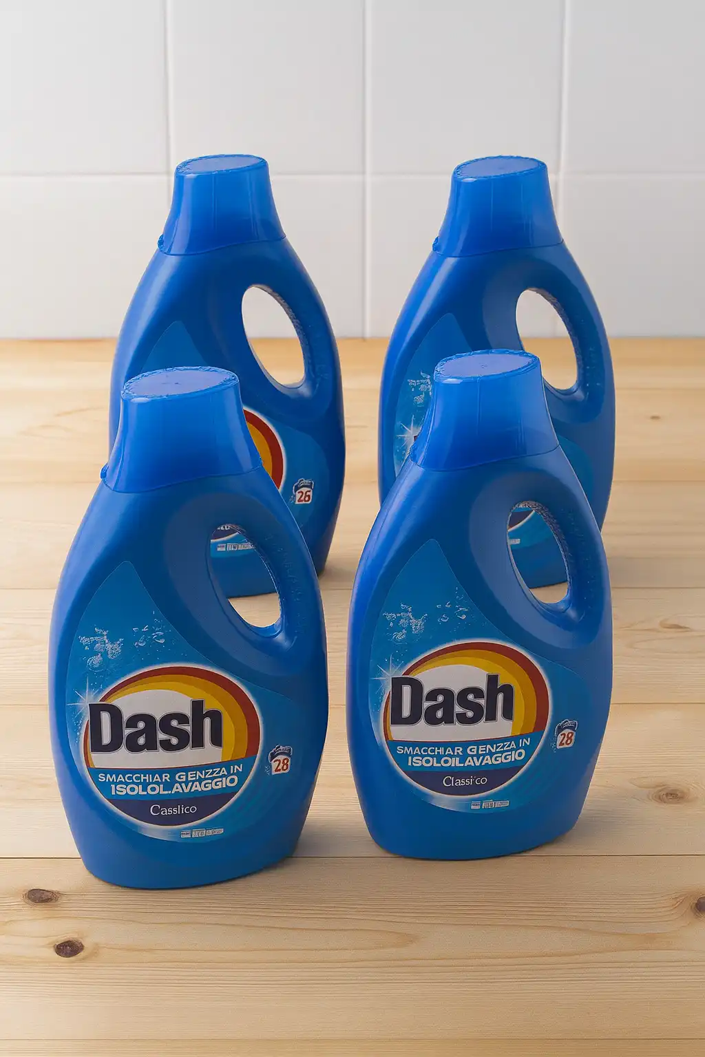 4 Pezzi Dash Detersivo Liquido Classico 23 Lavaggi Flacone 1035 ml