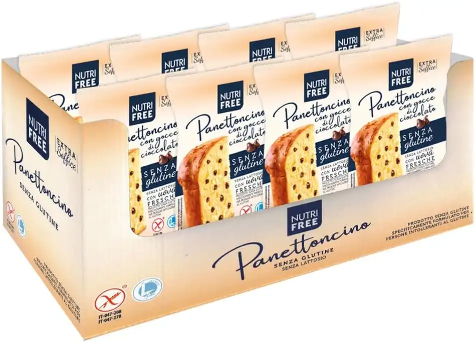 Nutri Free Panettoncini Cioccolato Senza Glutine Senza Lattosio Box 8x100g