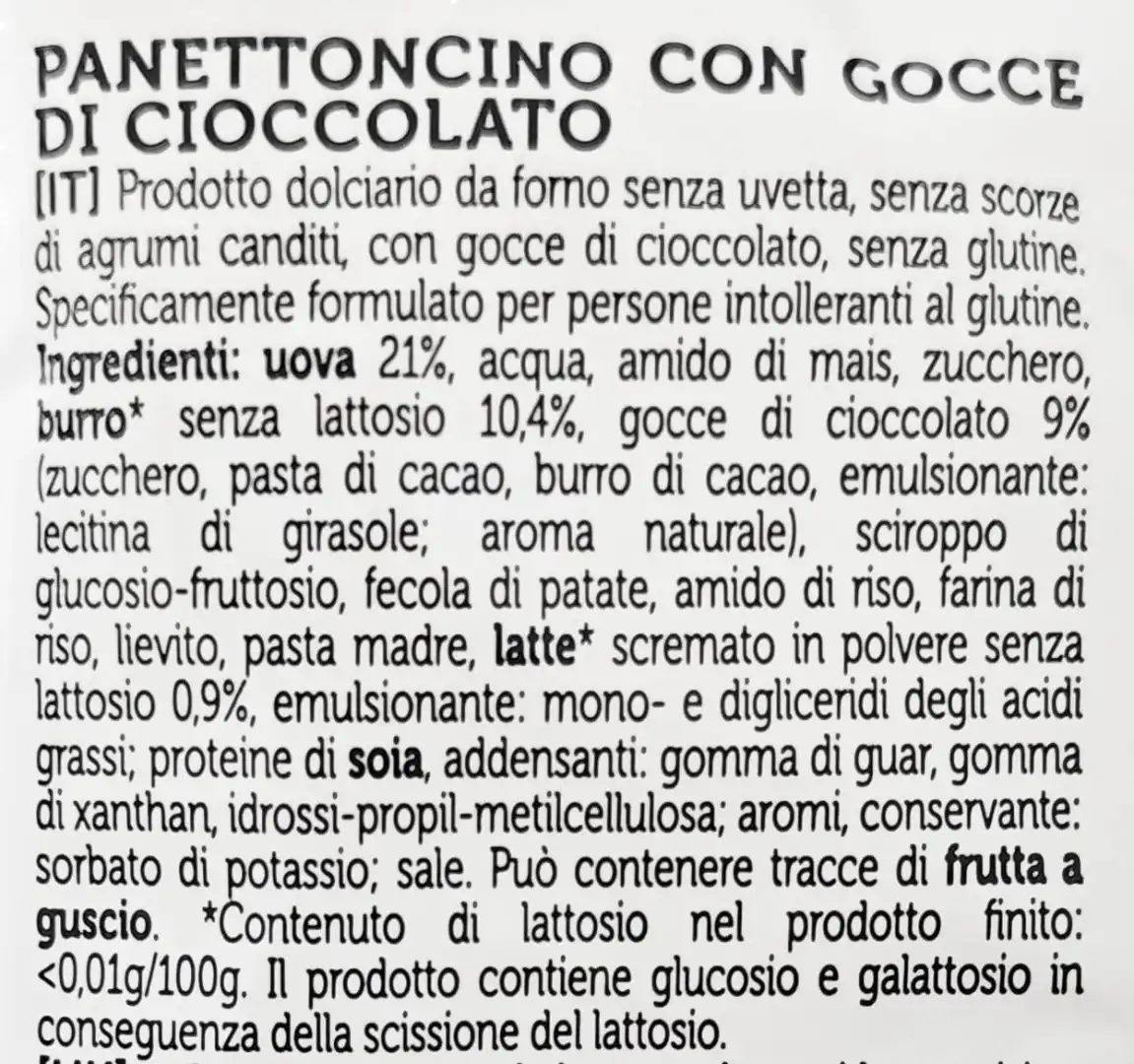 Nutri Free Panettoncini Cioccolato Senza Glutine Senza Lattosio Box 8x100g