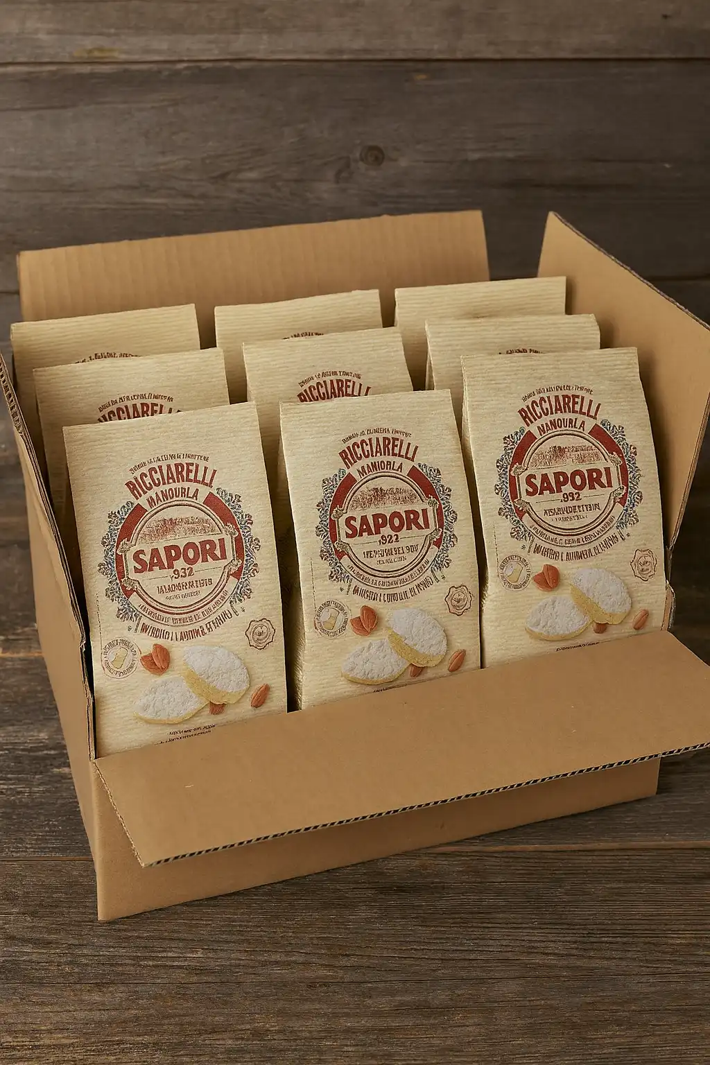 8 Pezzi Sapori Ricciarelli alla Mandorla 120g Dolcetti Toscani Artigianali