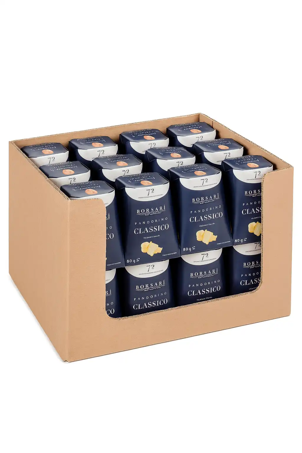 16 Pezzi Borsari Pandorino Classico 80g Mini Pandoro Soffice Ricco di Burro