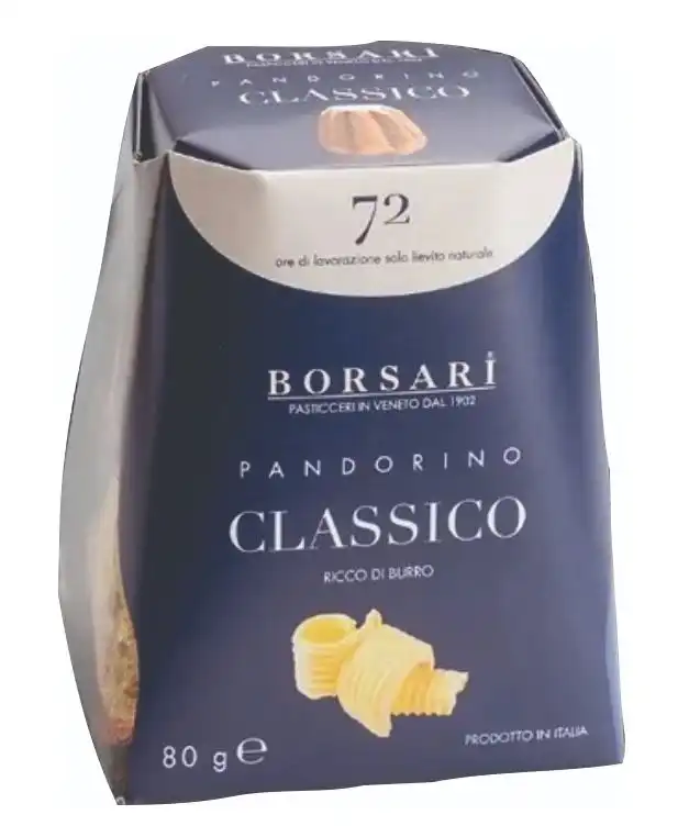 16 Pezzi Borsari Pandorino Classico 80g Mini Pandoro Soffice Ricco di Burro