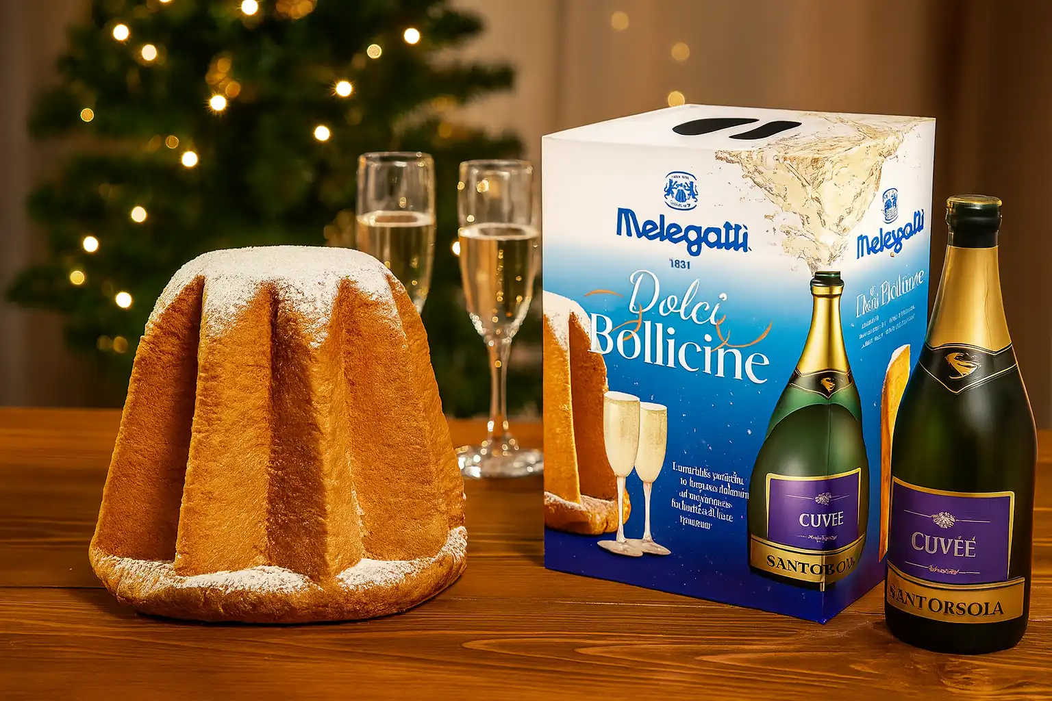 Melegatti Valigetta Pandoro con Bottiglia Spumante Confezione Regalo Natale