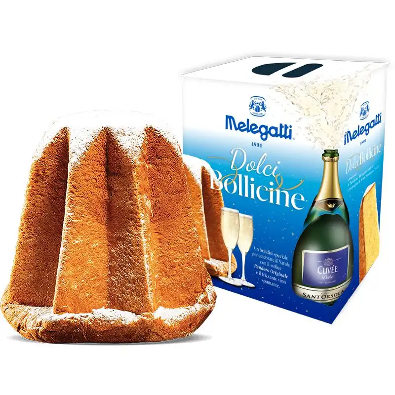 Melegatti Valigetta Pandoro con Bottiglia Spumante Confezione Regalo Natale