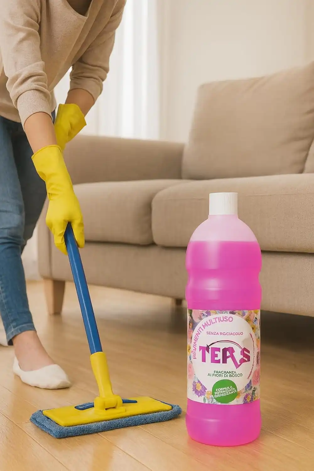 5x TERS Lavapavimenti 1L Fiori di Bosco Detergente Profumato Igienizzante 5Litri