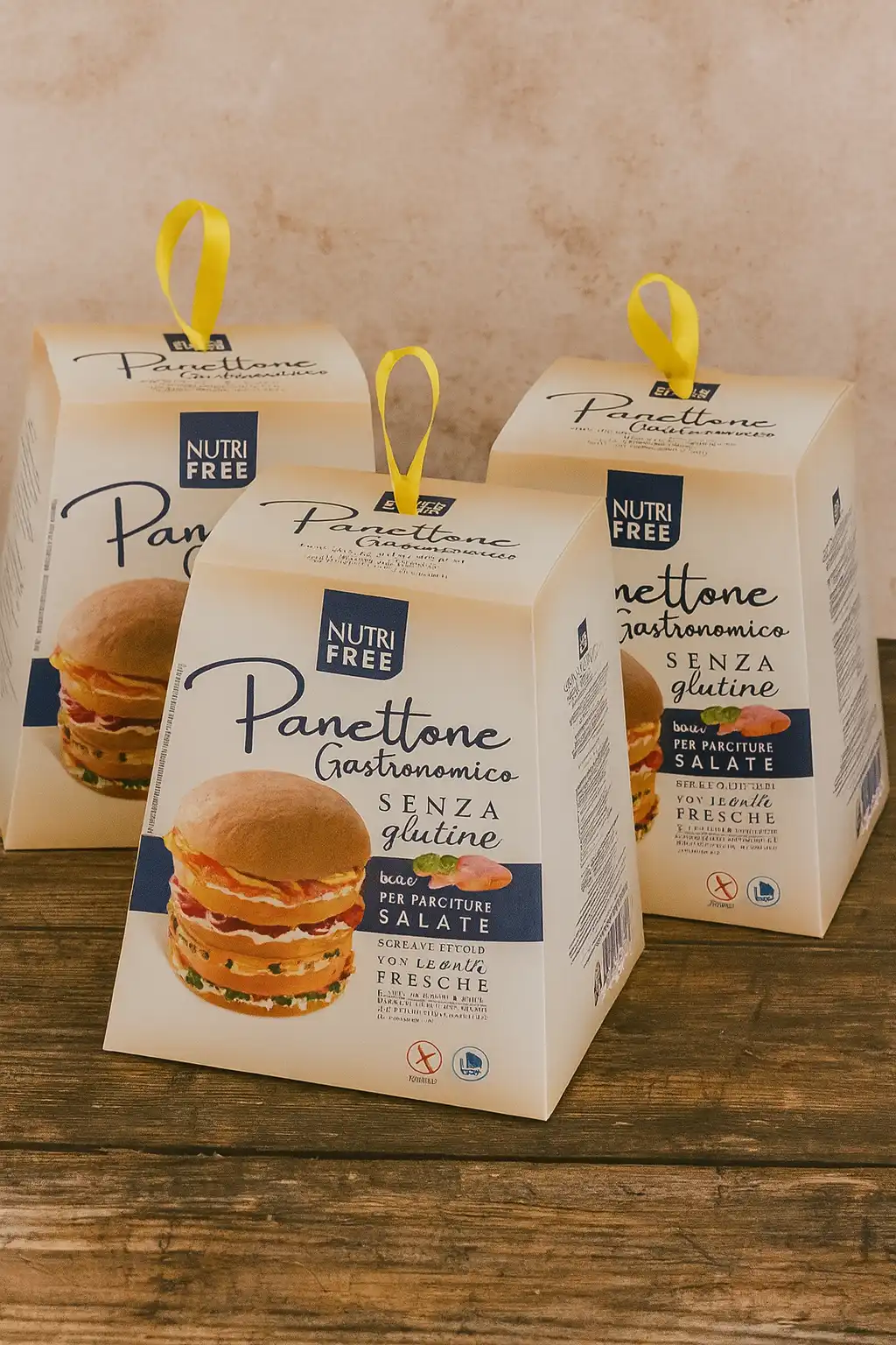 3 Pezzi Panettone Gastronomico Nutrifree 400G Senza Glutine Senza Lattosio