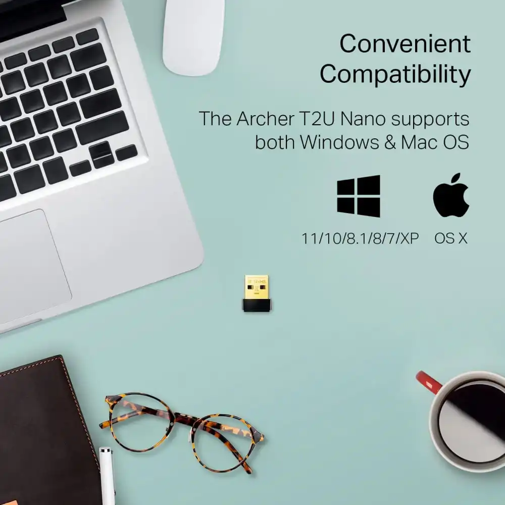 TP-Link Archer T2U Nano Adattatore USB WiFi Dual Band 600Mbps Per PC E Mac