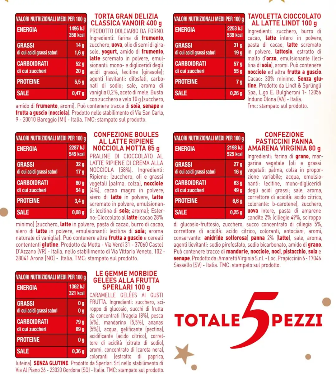 Le Cadeau Shopper Stella Di Natale Confezione Regalo Natalizia 5 Pezzi