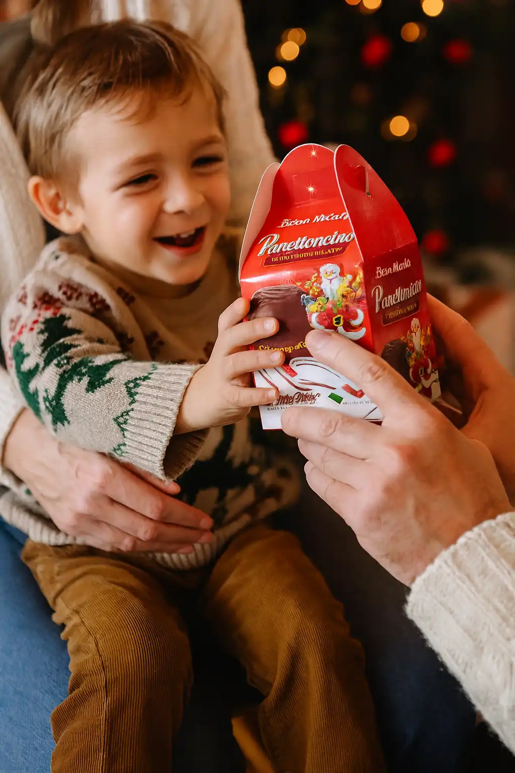 12 Pezzi Panettoncino Cioccolato 80G Con Sorpresa Astuccio Natale Festa Bimbi