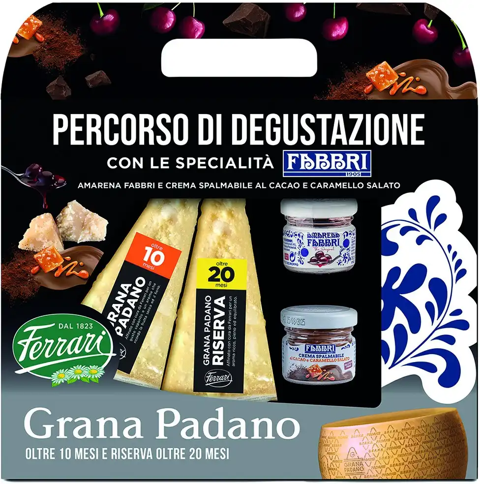 Confezione Grana Padano 10/20 Mesi 400g con Confetture Fabbri Ferrari