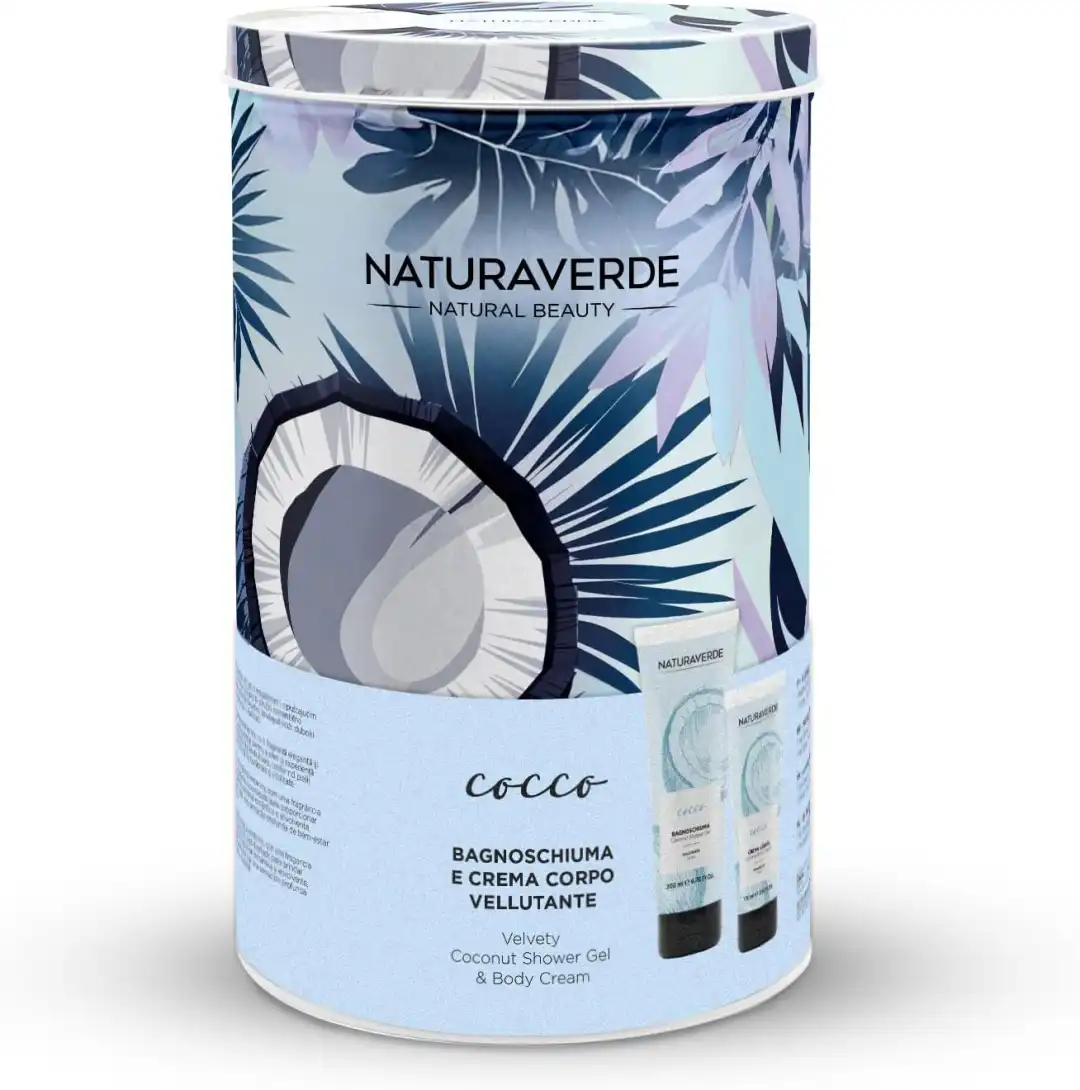 Confezione Regalo in Cilindro di Latta con Bagnoschiuma 200ml Crema Corpo 100ml