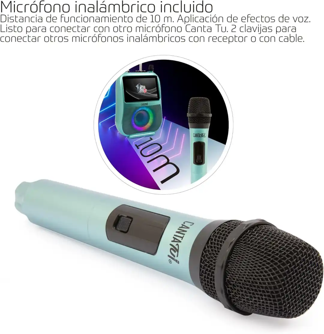 Canta Tu Karaoke Pro 2023 Verde Con Display Touch Wi-Fi E Microfono Wireless