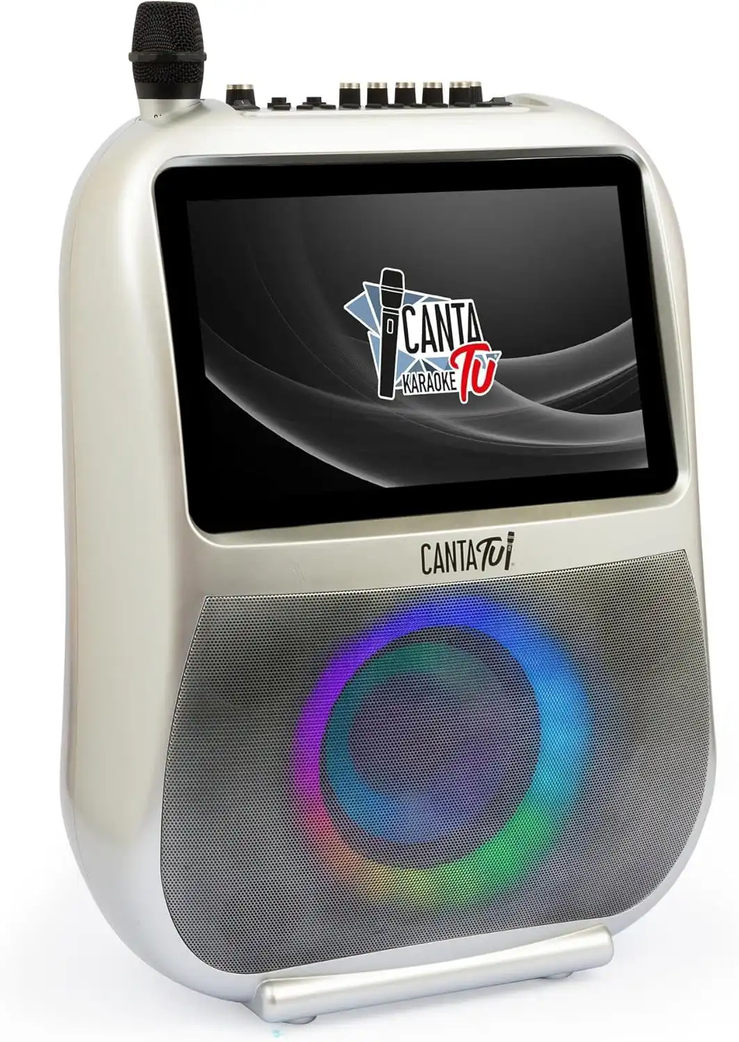 Canta Tu Karaoke Pro 2023 Argento Con Display Touch Wi-Fi Microfono Wireless